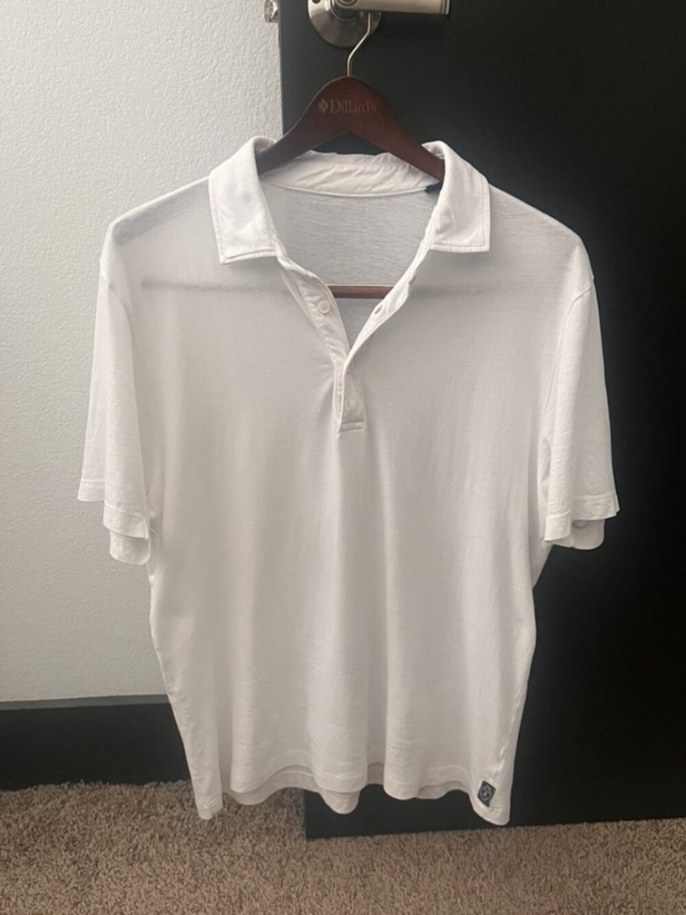Todd Snyder Made in L.A. Jersey Polo White Medium Tailored Length